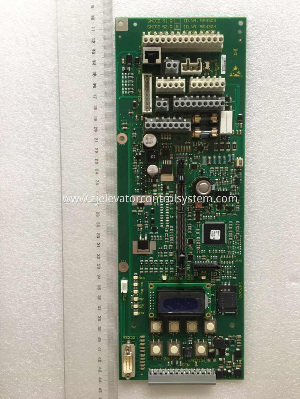 Schindler 3300 / 3600 Elevator PCB SMICE 62.Q / ID.NR.594304